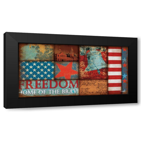 Freedom Black Modern Wood Framed Art Print by Dee Dee