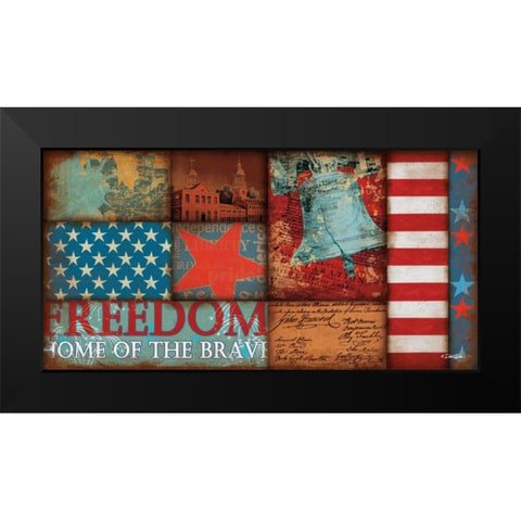 Freedom Black Modern Wood Framed Art Print by Dee Dee
