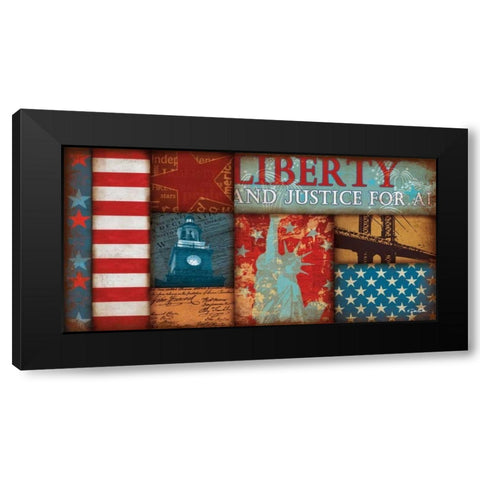 Liberty Black Modern Wood Framed Art Print by Dee Dee