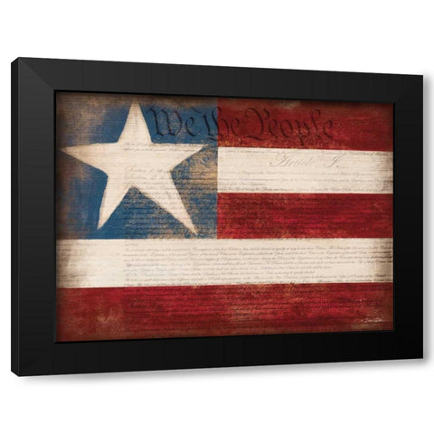 We the People Black Modern Wood Framed Art Print with Double Matting by Dee Dee