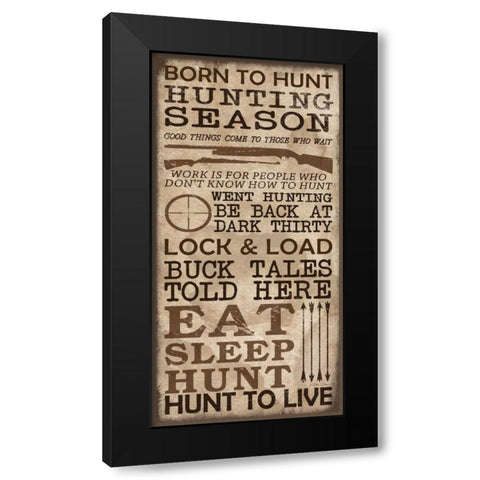 Hunting Season Black Modern Wood Framed Art Print with Double Matting by Dee Dee