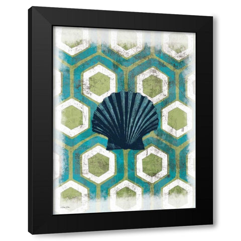 Coastal Patterns I Black Modern Wood Framed Art Print by Dee Dee