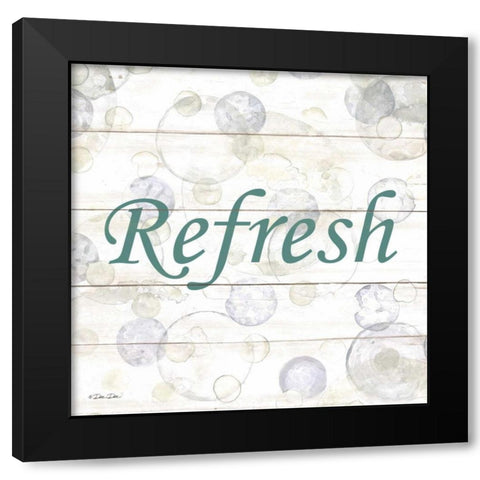 Refresh Bubbles Black Modern Wood Framed Art Print by Dee Dee