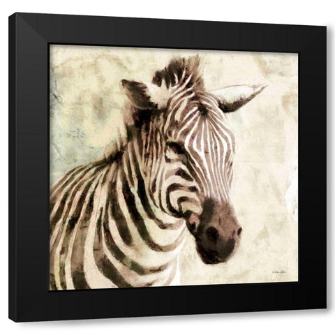 The Zebra Black Modern Wood Framed Art Print by Dee Dee