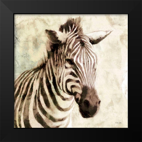 The Zebra Black Modern Wood Framed Art Print by Dee Dee