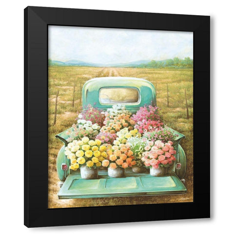 Flowers for Sale Black Modern Wood Framed Art Print with Double Matting by Dee Dee