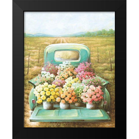 Flowers for Sale Black Modern Wood Framed Art Print by Dee Dee