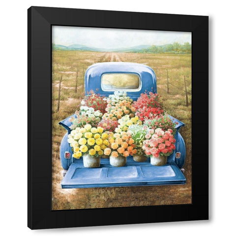 Flowers for Sale Black Modern Wood Framed Art Print by Dee Dee
