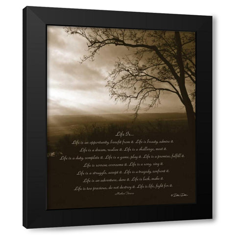 Life Is... Black Modern Wood Framed Art Print by Dee Dee