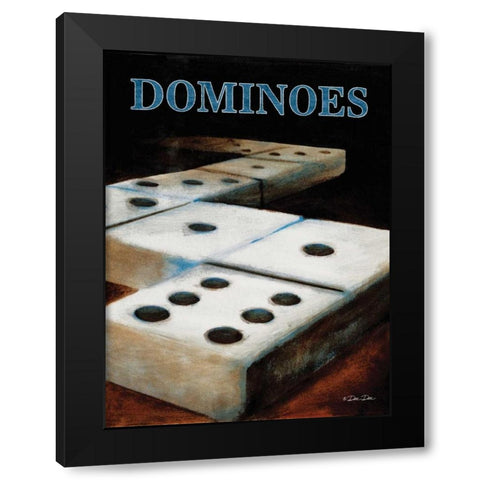 Dominos Black Modern Wood Framed Art Print with Double Matting by Dee Dee