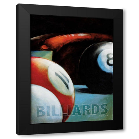 Billiards Black Modern Wood Framed Art Print with Double Matting by Dee Dee