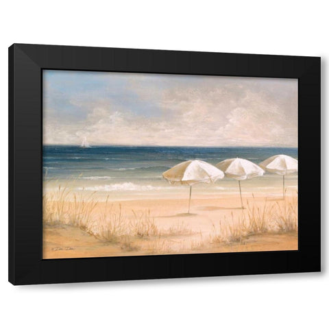 Atlantic Umbrellas Black Modern Wood Framed Art Print by Dee Dee