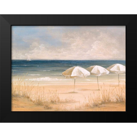 Atlantic Umbrellas Black Modern Wood Framed Art Print by Dee Dee