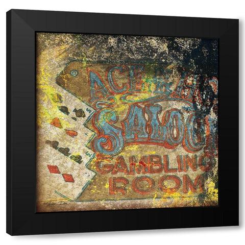 Gambling Room Black Modern Wood Framed Art Print with Double Matting by Dee Dee