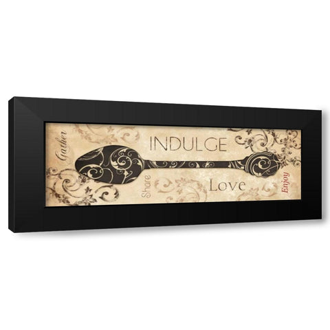 Indulge Black Modern Wood Framed Art Print by Dee Dee