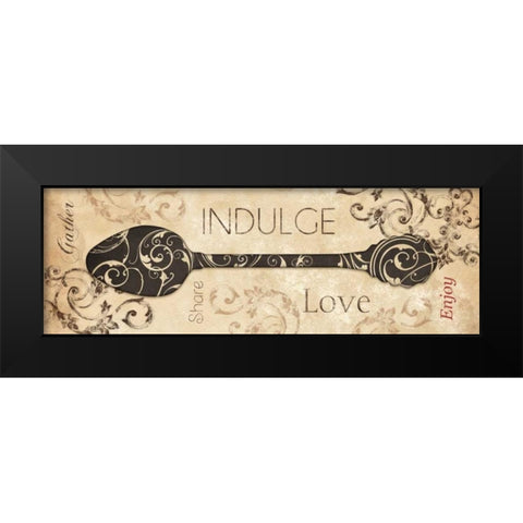 Indulge Black Modern Wood Framed Art Print by Dee Dee