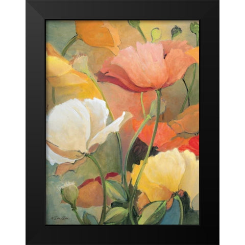 Spring Blooms I Black Modern Wood Framed Art Print by Dee Dee