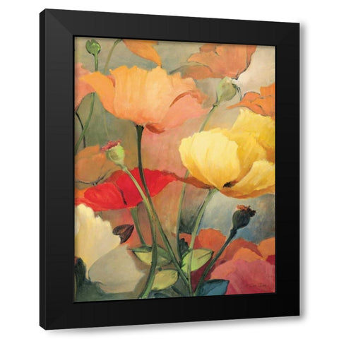 Spring Blooms II Black Modern Wood Framed Art Print by Dee Dee