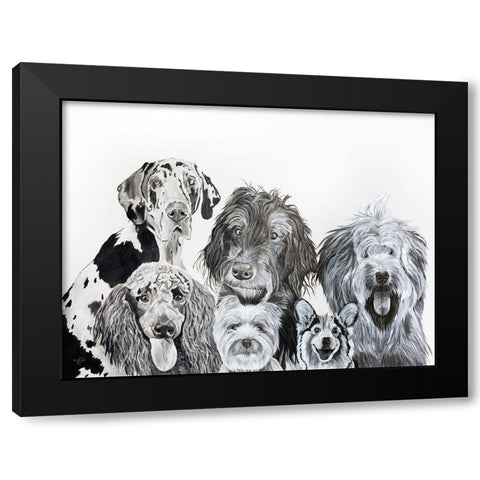 Lots of Dogs Black Modern Wood Framed Art Print with Double Matting by Fifer, Diane