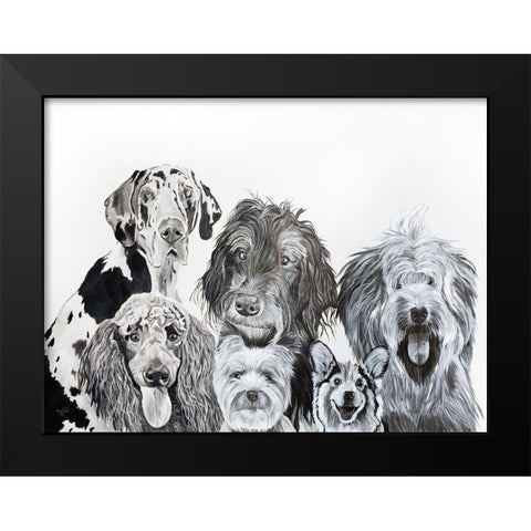 Lots of Dogs Black Modern Wood Framed Art Print by Fifer, Diane