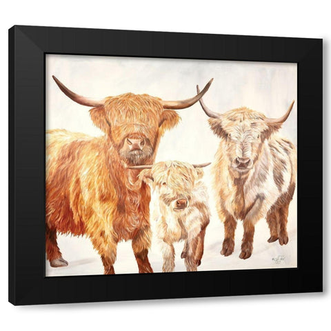 Hairy Highland Cattle Black Modern Wood Framed Art Print with Double Matting by Fifer, Diane