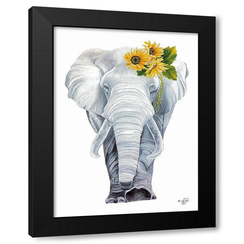 Sunflower Ellie     Black Modern Wood Framed Art Print by Fifer, Diane