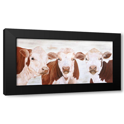 The Herefords Black Modern Wood Framed Art Print with Double Matting by Fifer, Diane