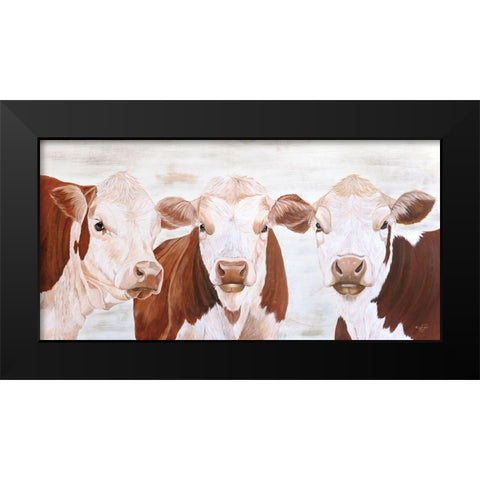 The Herefords Black Modern Wood Framed Art Print by Fifer, Diane