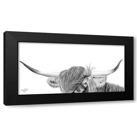 Peek-a-boo Highland Black Modern Wood Framed Art Print with Double Matting by Fifer, Diane