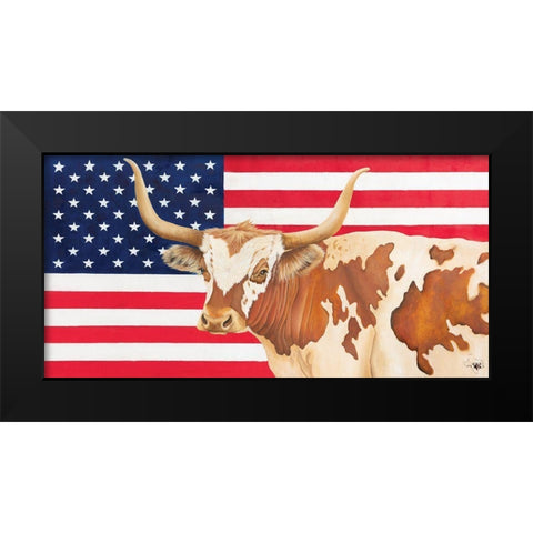 America Strong Black Modern Wood Framed Art Print by Fifer, Diane