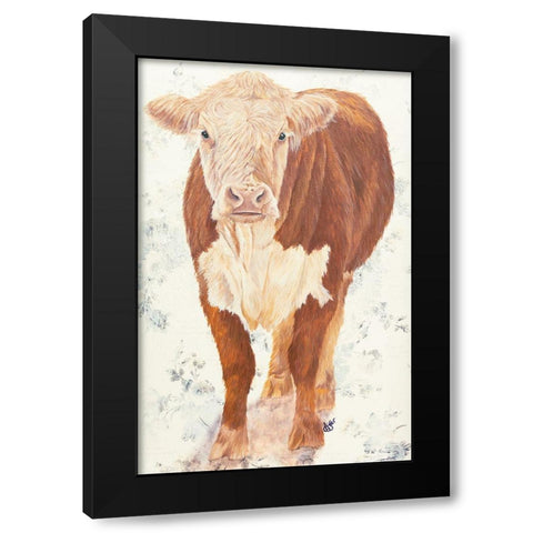 Mollie Moo Black Modern Wood Framed Art Print by Fifer, Diane