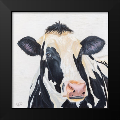 Holstein Cow Black Modern Wood Framed Art Print by Fifer, Diane