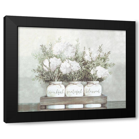 White Flower Jars Black Modern Wood Framed Art Print with Double Matting by Dogwood Portfolio
