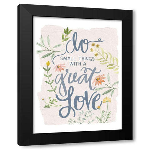 Great Love Flowers Black Modern Wood Framed Art Print by Dogwood Portfolio