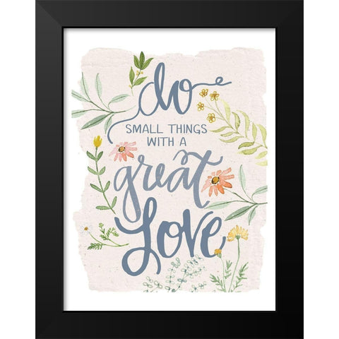 Great Love Flowers Black Modern Wood Framed Art Print by Dogwood Portfolio