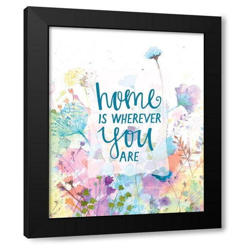 Home is Wherever You Are Black Modern Wood Framed Art Print with Double Matting by Dogwood Portfolio