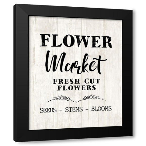 Flower Market Black Modern Wood Framed Art Print by Dogwood Portfolio