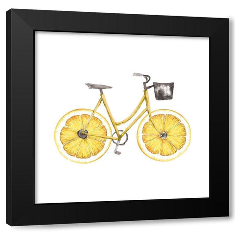 Lemon Bike Black Modern Wood Framed Art Print by Dogwood Portfolio