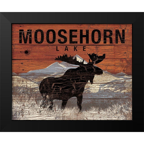 Moosehorn Lake Black Modern Wood Framed Art Print by Dogwood Portfolio