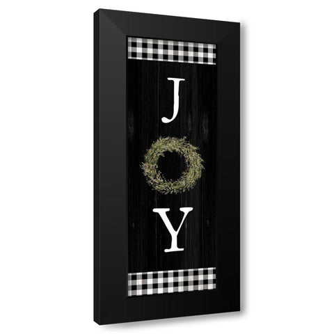 Joy Wreath Black Modern Wood Framed Art Print with Double Matting by Dogwood Portfolio