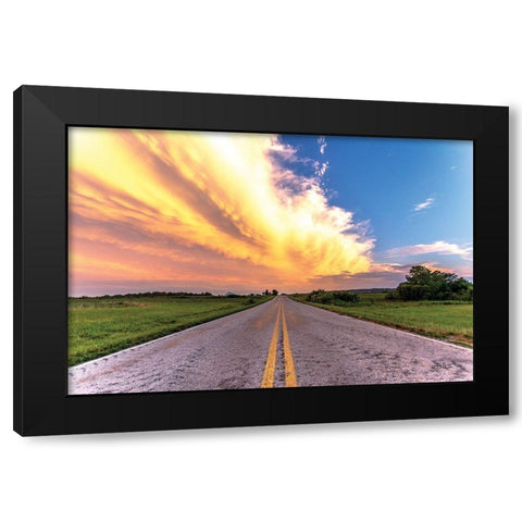 Road Less Traveled Black Modern Wood Framed Art Print by Quillen, Donnie