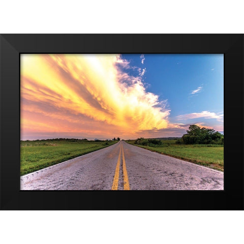Road Less Traveled Black Modern Wood Framed Art Print by Quillen, Donnie