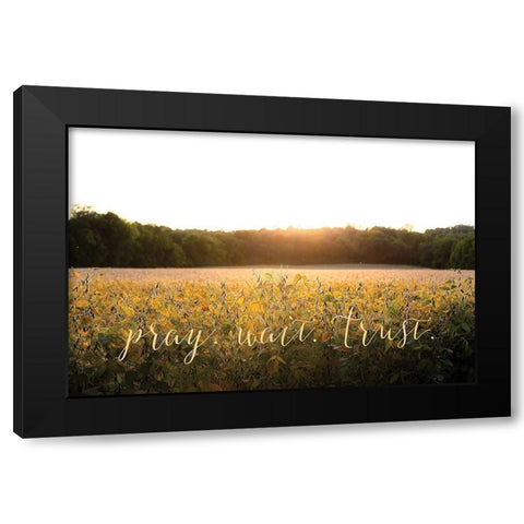 Pray-Wait-Trust Black Modern Wood Framed Art Print by Quillen, Donnie