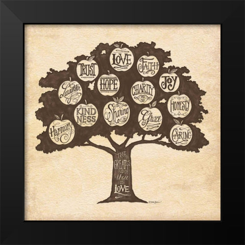 Family Attributes I Black Modern Wood Framed Art Print by Strain, Deb