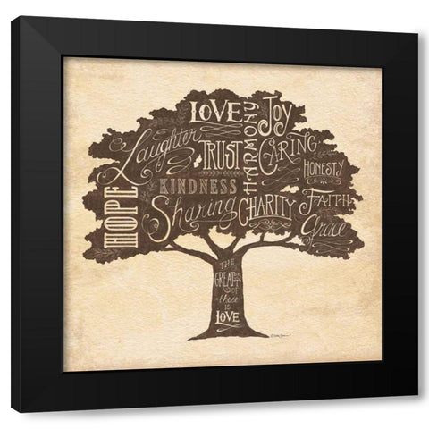 Family Attributes II Black Modern Wood Framed Art Print by Strain, Deb