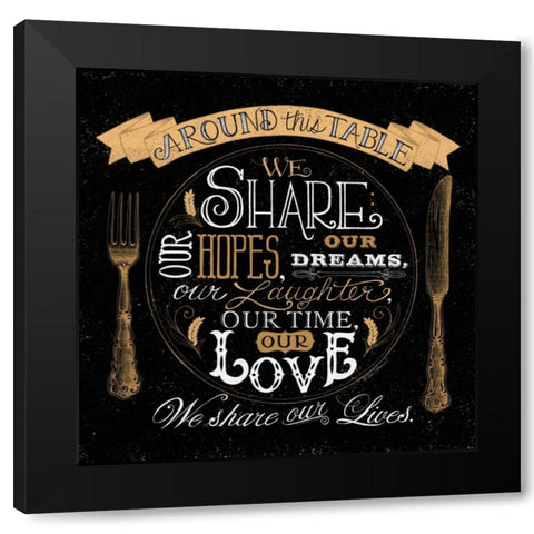 Around This Table  Black Modern Wood Framed Art Print by Strain, Deb