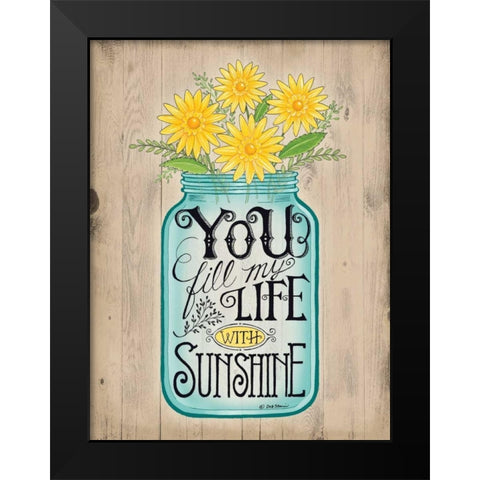 Sunshine Black Modern Wood Framed Art Print by Strain, Deb