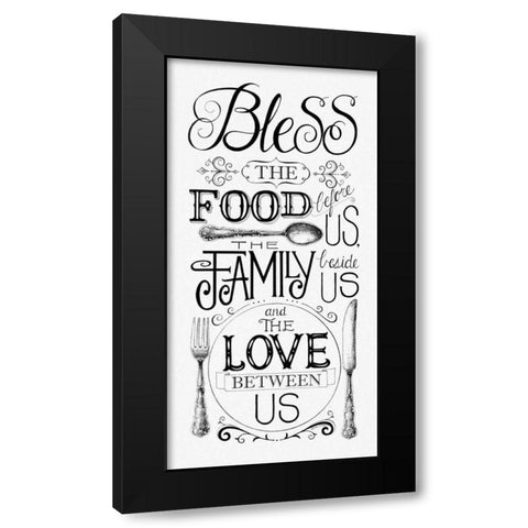 Bless the Food Black Modern Wood Framed Art Print by Strain, Deb