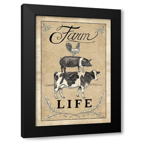 Farm Life Black Modern Wood Framed Art Print by Strain, Deb