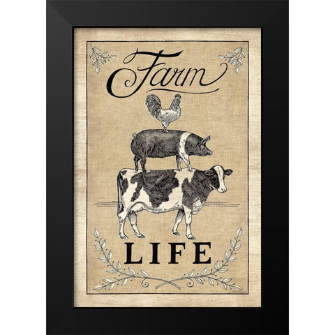 Farm Life Black Modern Wood Framed Art Print by Strain, Deb